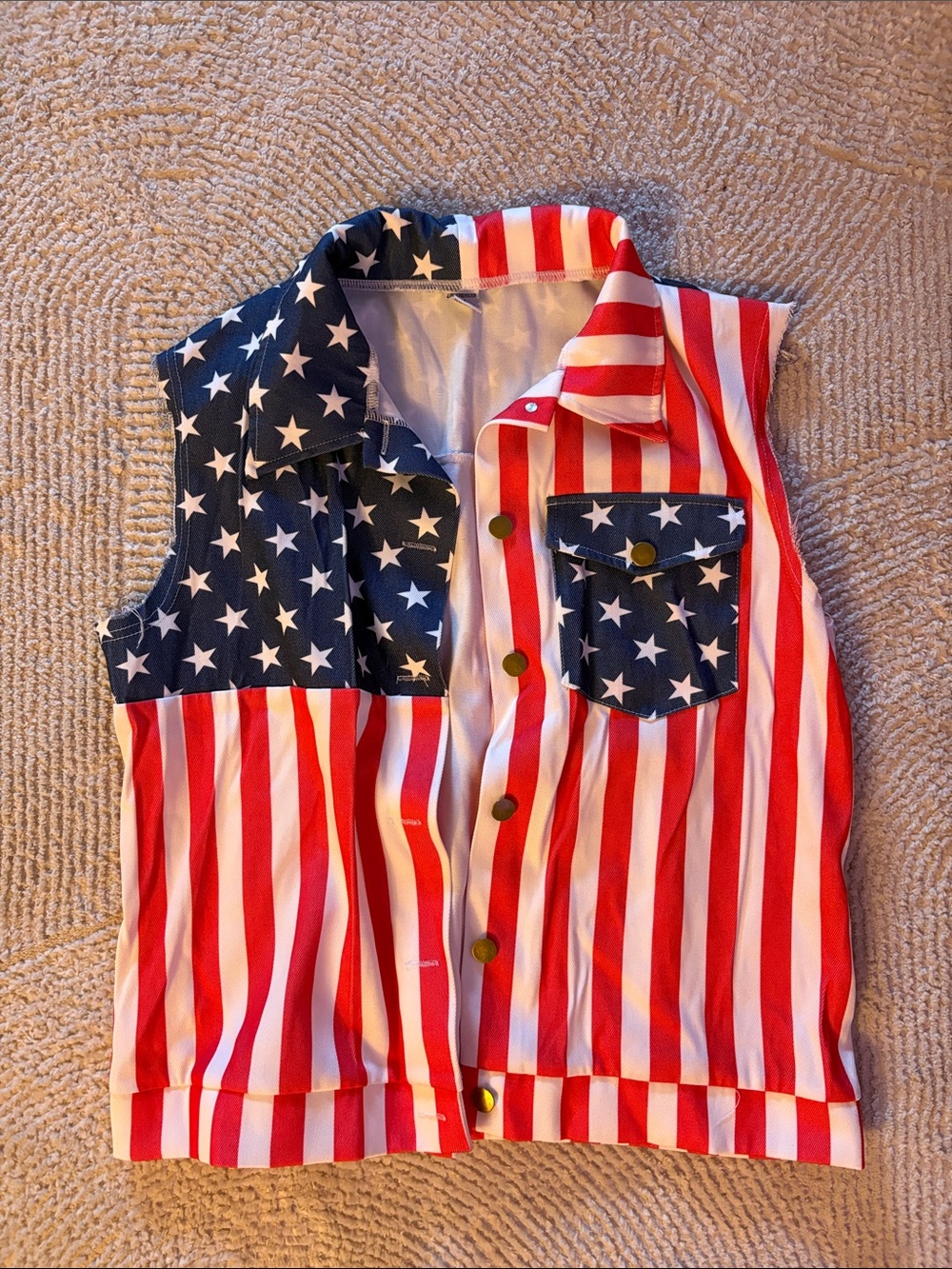 Patriotic Stars & Stripes Vest - Red, White & Blue